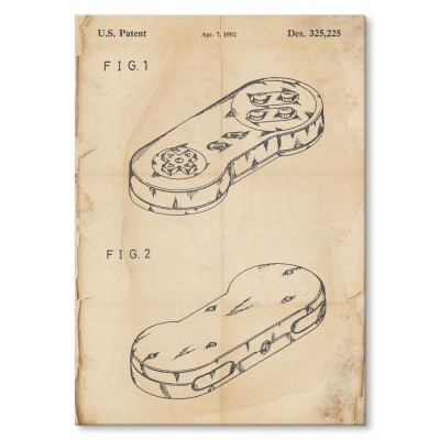 Plakat metalowy Gamepad Retro Prezent