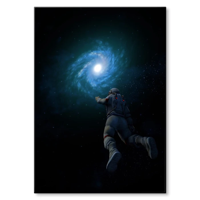 Plakat metalowy astronaut and galaxy Prezent