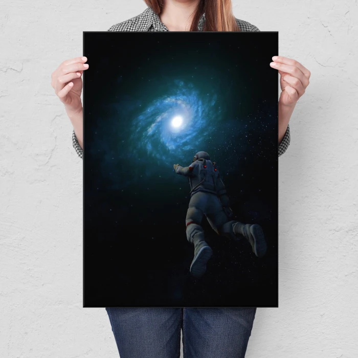 Plakat metalowy astronaut and galaxy Prezent