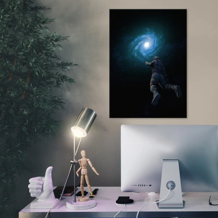 Plakat metalowy astronaut and galaxy Prezent