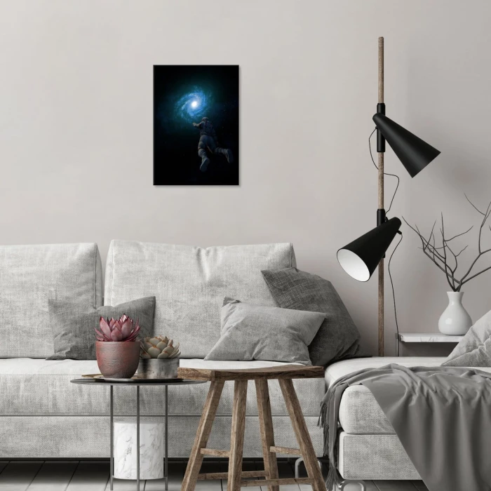 Plakat metalowy astronaut and galaxy Prezent