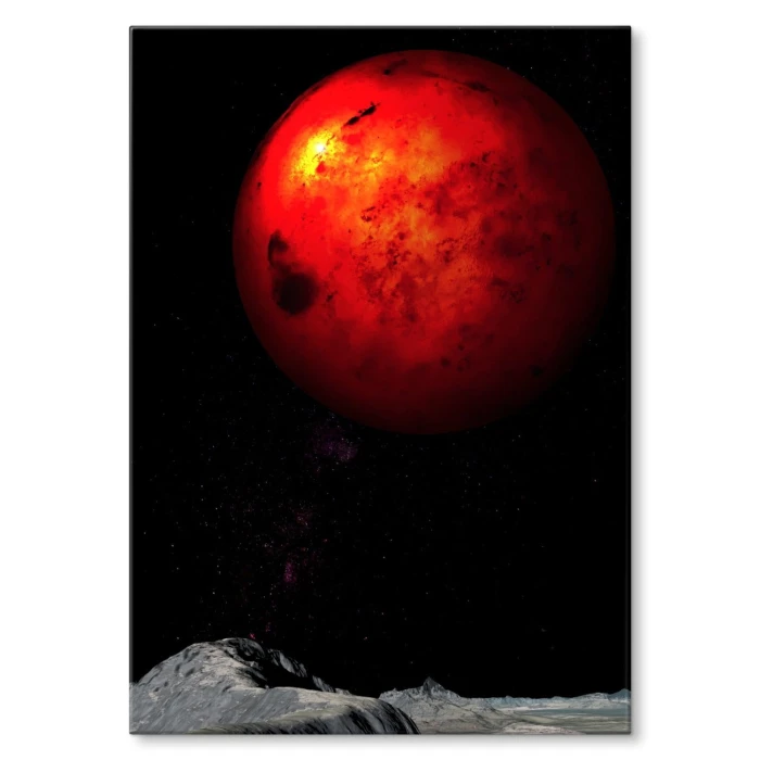 Poster metal red planet by night gift