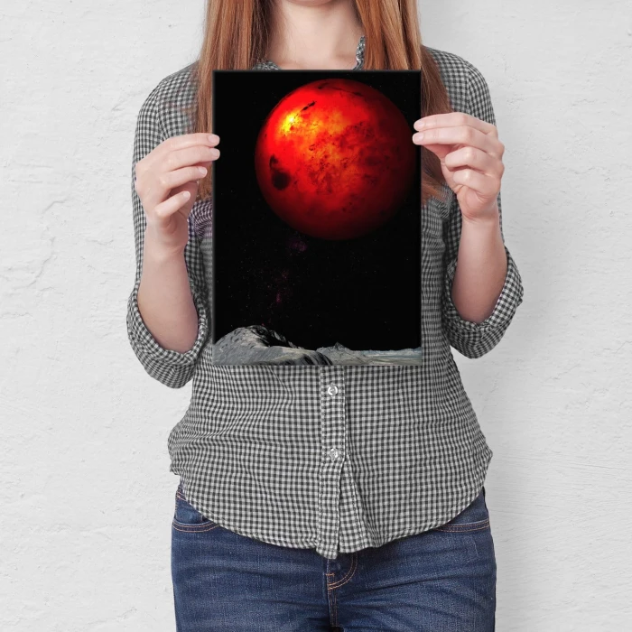 Plakat metalowy red planet by night Prezent