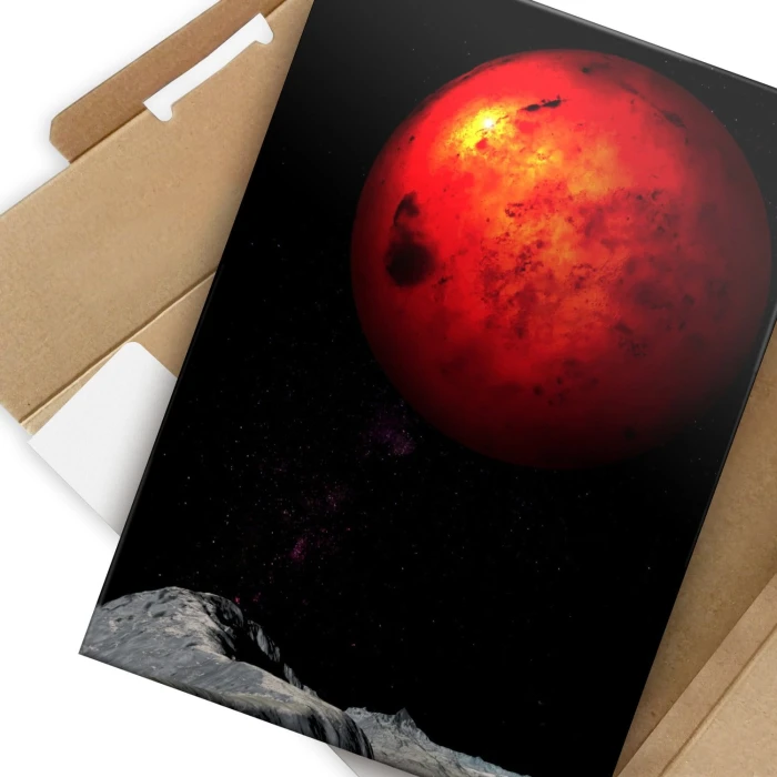 Poster metal red planet by night gift