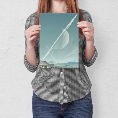 Plakat metalowy planet by day Prezent