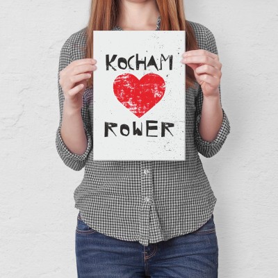 Plakat metalowy Kocham rower Prezent
