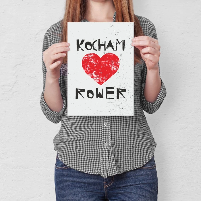 Plakat metalowy Kocham rower Prezent