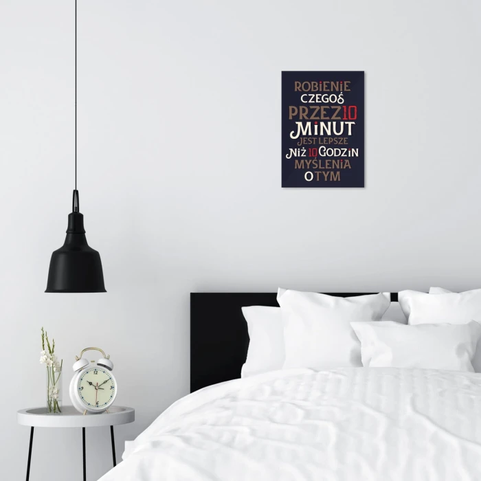 Plakat metalowy Robienie czegoś 10 minut Prezent