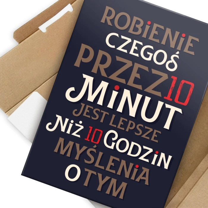Plakat metalowy Robienie czegoś 10 minut Prezent
