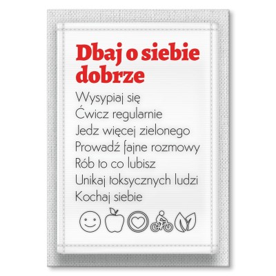 Plakat metalowy Dbaj o siebie dobrze Prezent
