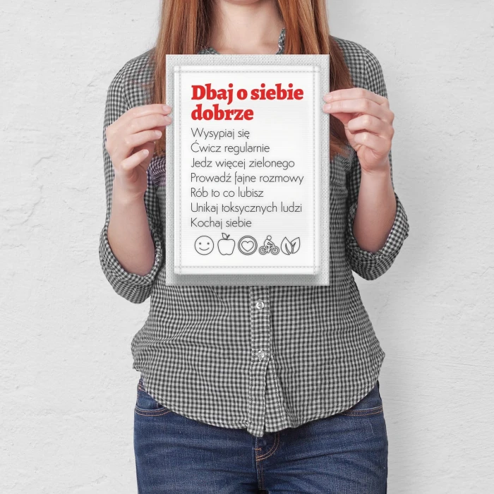 Poster metal Dbaj o siebie dobrze gift