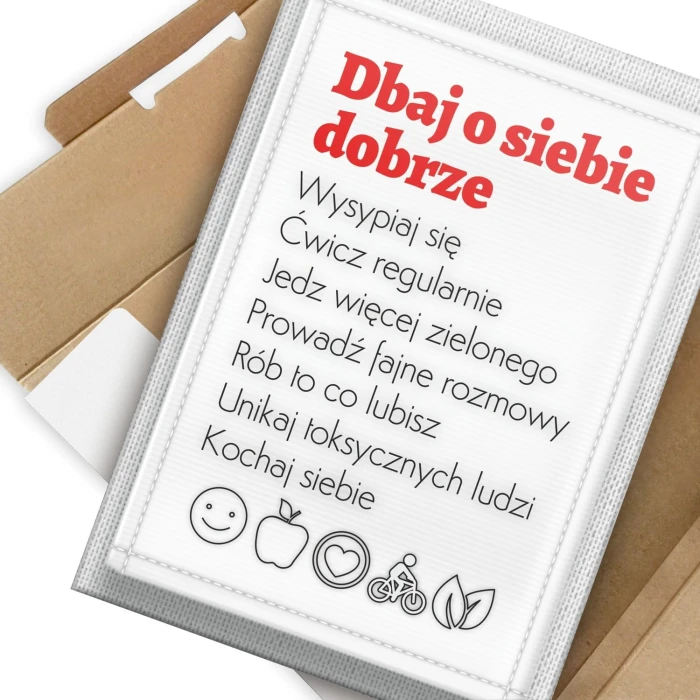 Plakat metalowy Dbaj o siebie dobrze Prezent