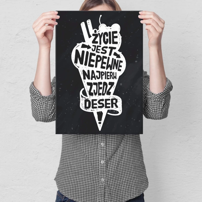 Poster metal Życie jest niepewne gift