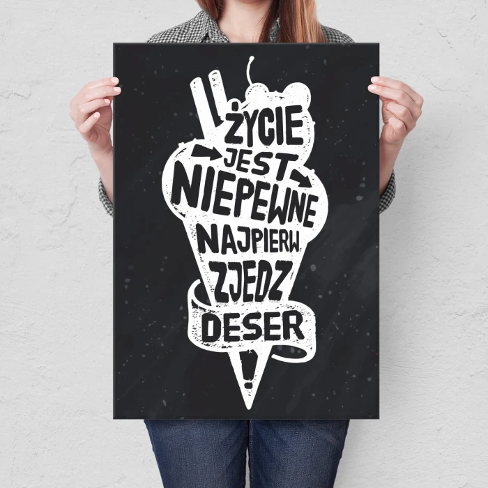 Poster metal Życie jest niepewne gift