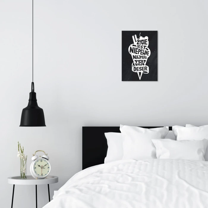 Plakat metalowy Życie jest niepewne Prezent