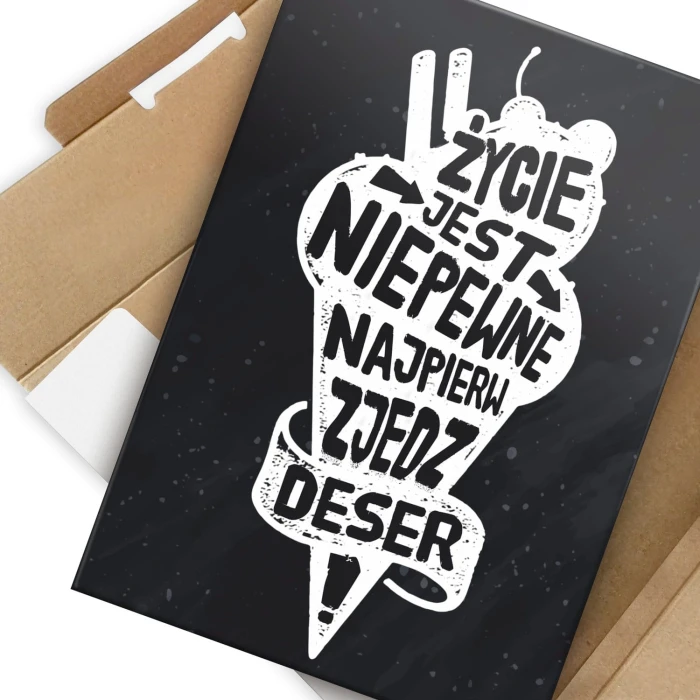 Poster metal Życie jest niepewne gift