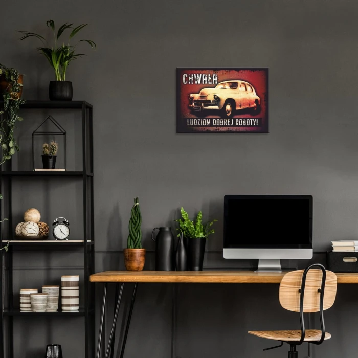 Poster metal Chwała ludziom dobrej roboty gift