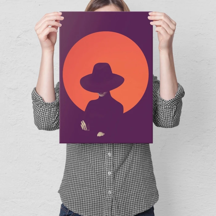Poster metal ballerina in orange gift