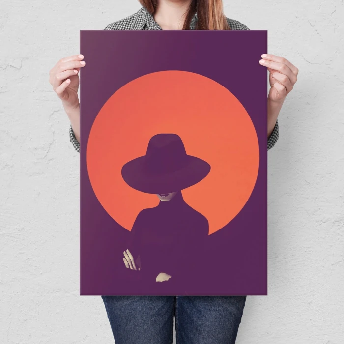 Poster metal ballerina in orange gift