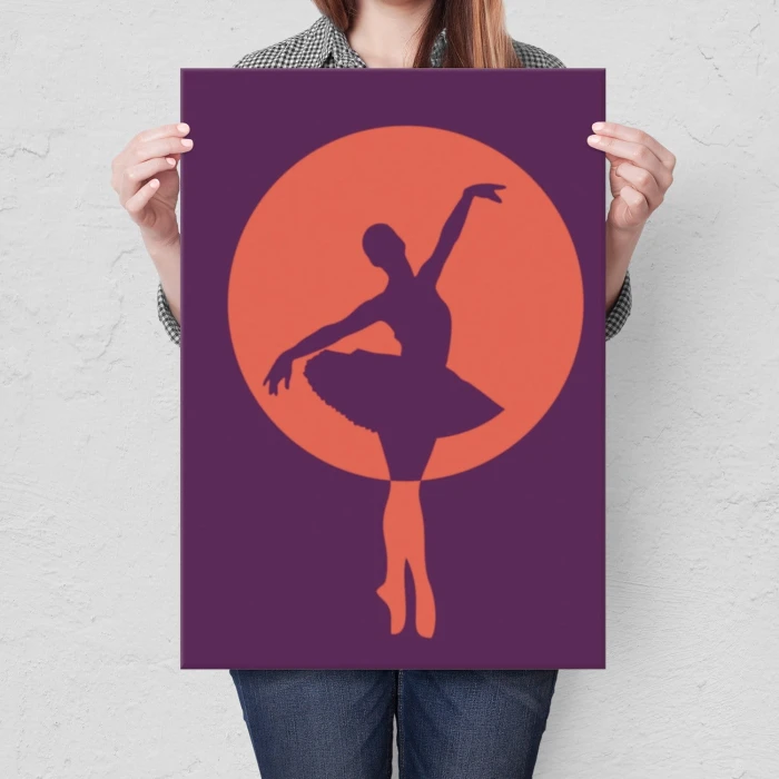 Poster metal ballerina in orange gift