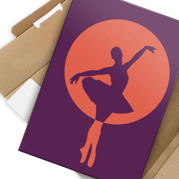 Poster metal ballerina in orange gift