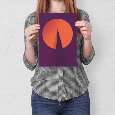 Plakat metalowy orange graph Prezent