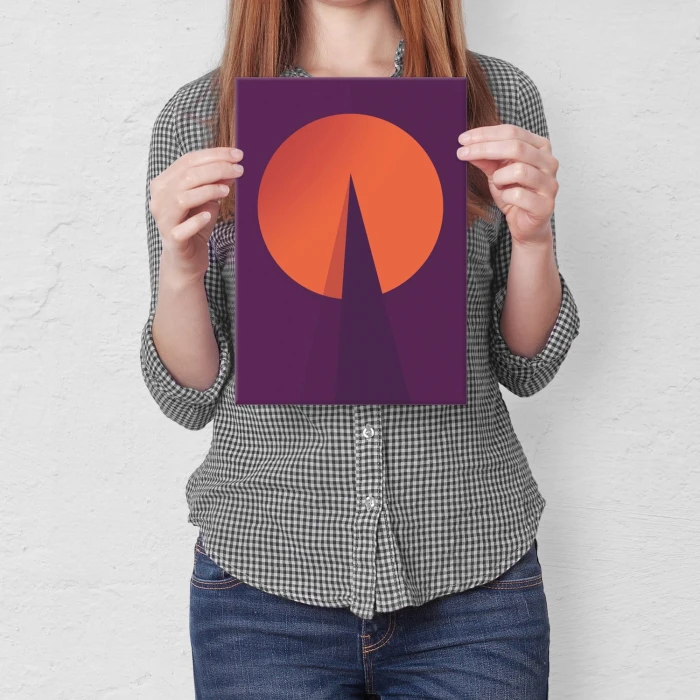 Plakat metalowy orange graph Prezent