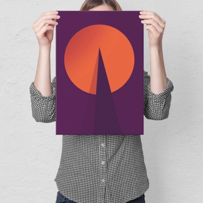 Plakat metalowy orange graph Prezent