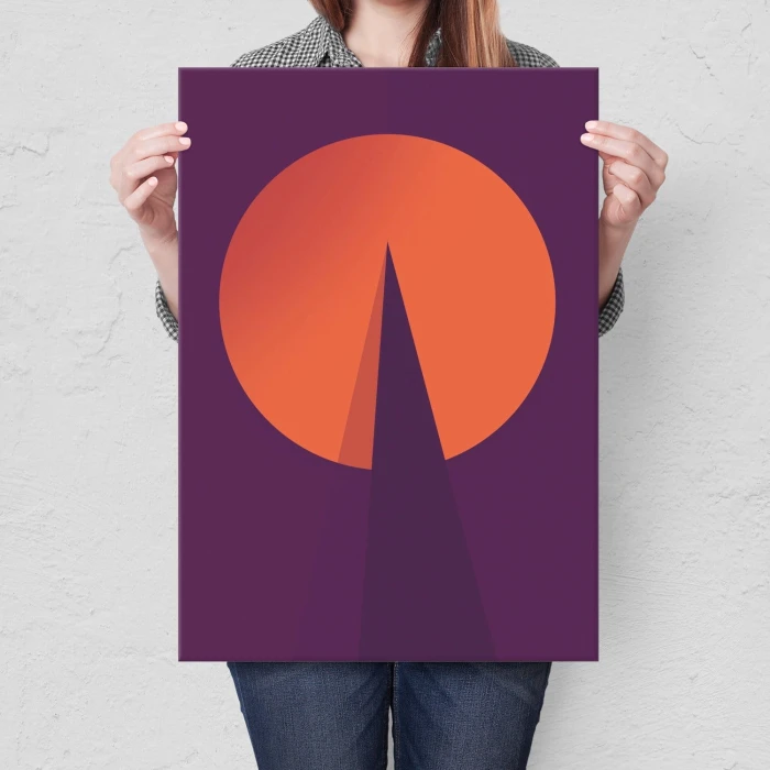 Plakat metalowy orange graph Prezent