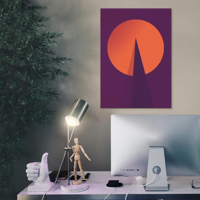 Plakat metalowy orange graph Prezent