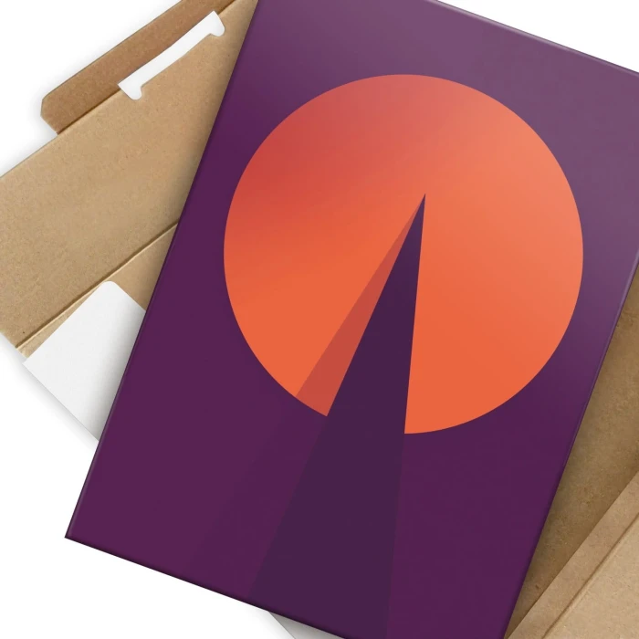 Plakat metalowy orange graph Prezent