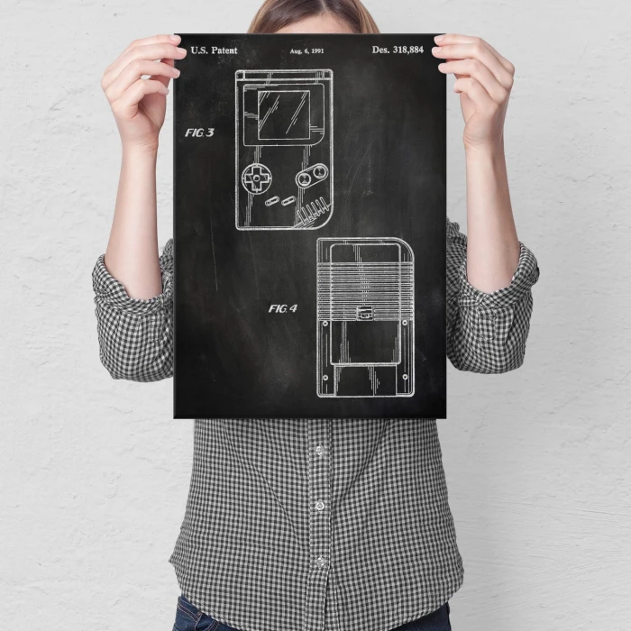 Plakat metalowy Gameboy Slate Prezent