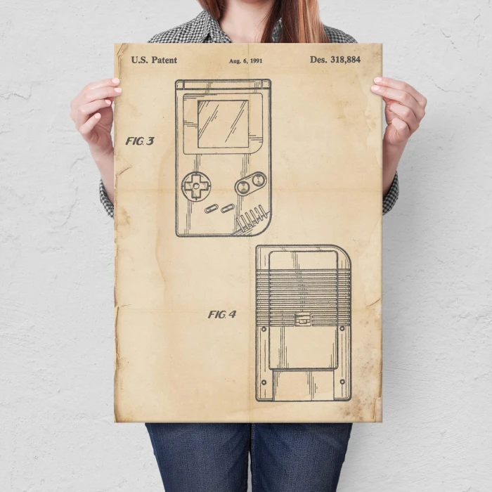 Plakat metalowy Gameboy Retro Prezent