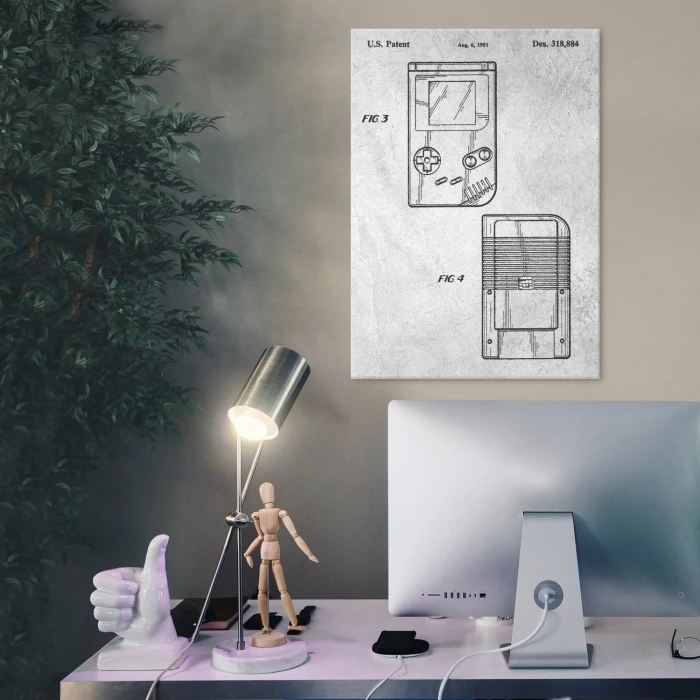 Plakat metalowy Gameboy Stone Prezent