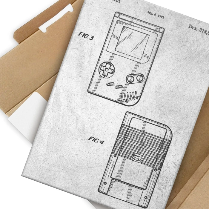 Plakat metalowy Gameboy Stone Prezent