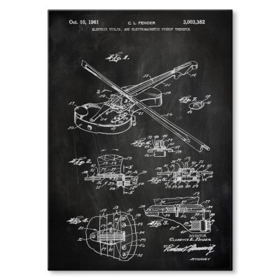 Plakat metalowy Electric violin Prezent