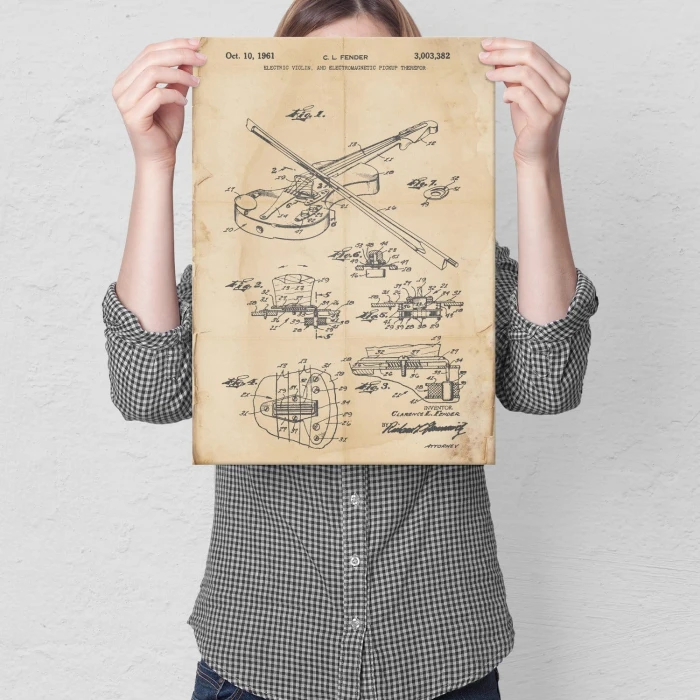 Poster metal Electric violin Retro gift