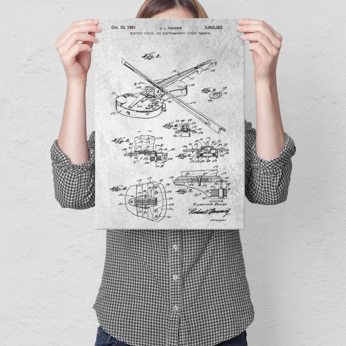 Plakat metalowy Electric violin Stone Prezent