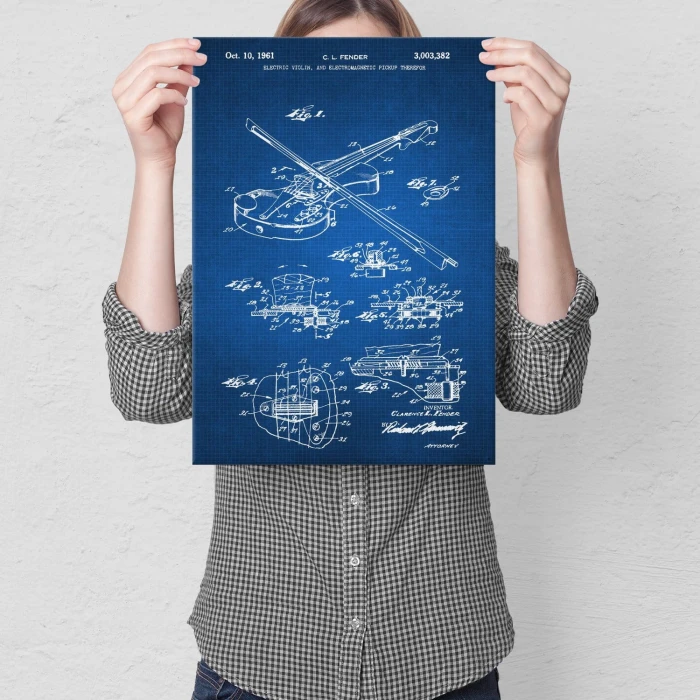 Plakat metalowy Electric violin Tech Prezent