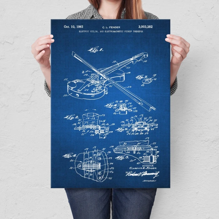 Poster metal Electric violin Tech gift