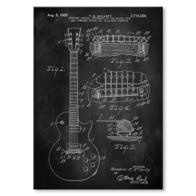 Plakat metalowy Guitar Gibson Slate Prezent