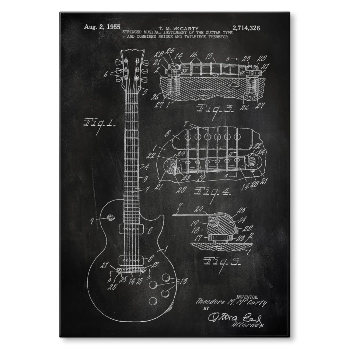 Plakat metalowy Guitar Gibson Slate Prezent