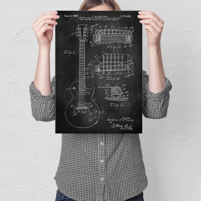 Plakat metalowy Guitar Gibson Slate Prezent