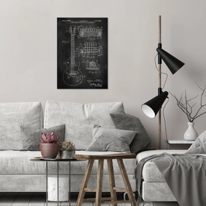 Poster metal Guitar Gibson Slate gift