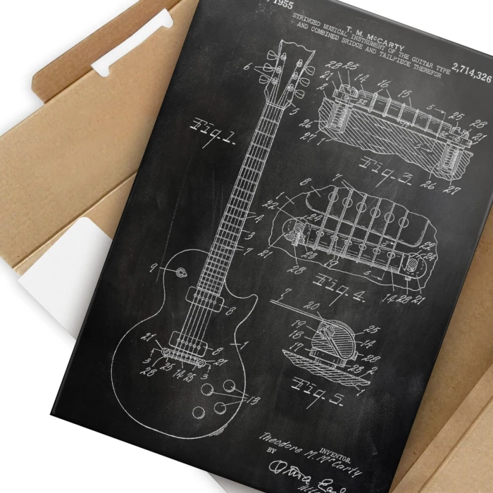 Plakat metalowy Guitar Gibson Slate Prezent