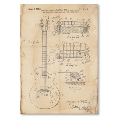 Plakat metalowy Guitar Gibson Retro Prezent