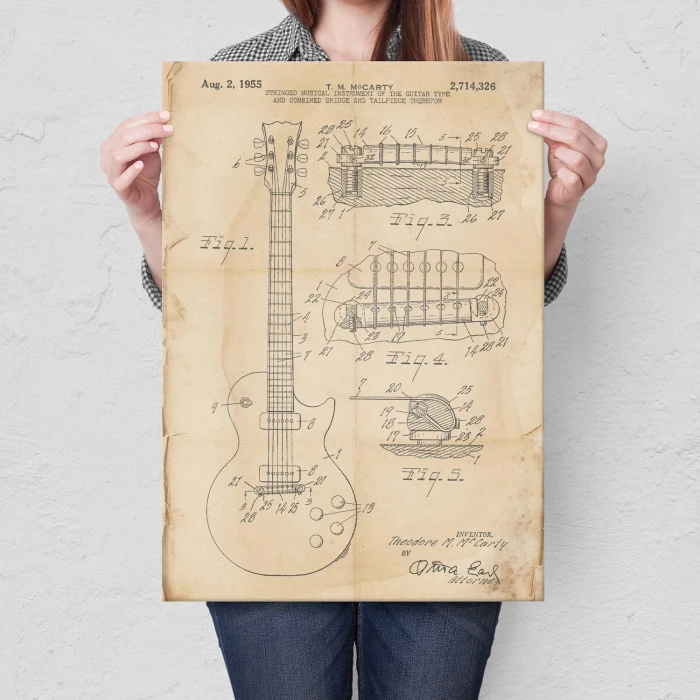 Poster metal Guitar Gibson Retro gift
