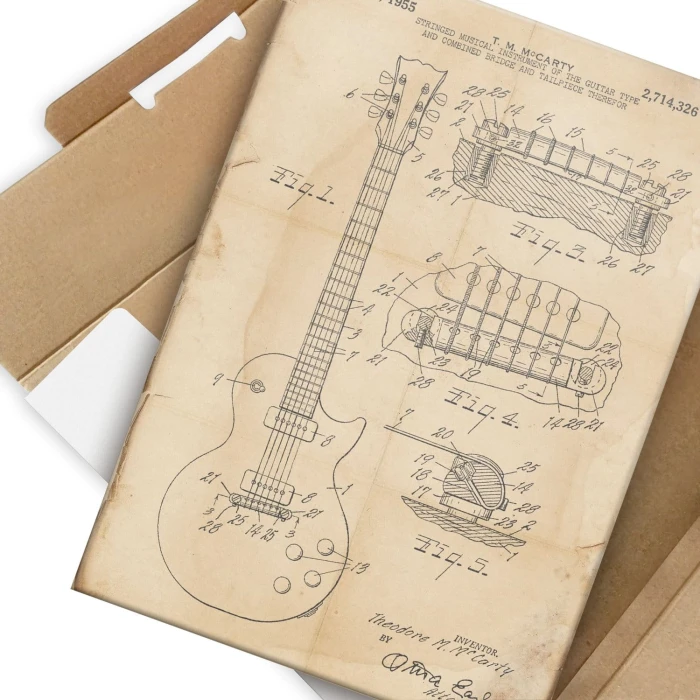 Plakat metalowy Guitar Gibson Retro Prezent