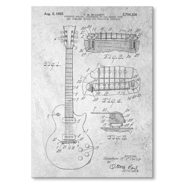 Poster metal Guitar Gibson Stone gift
