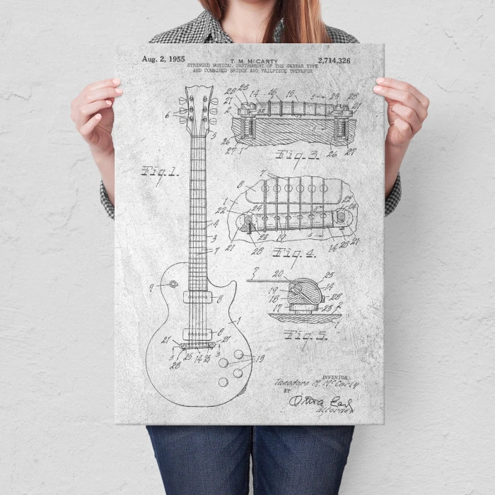 Poster metal Guitar Gibson Stone gift